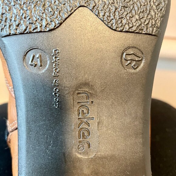 Rieker - Western-style Tan Leather Ankle Boots - Picture 8 of 9